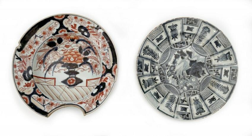 A Barbers Bowl and Kraak Porcelain Plate