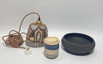A Ceramic Lamp, Mug & Bowl