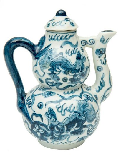 A Chinese Blue and White Porcelain Coffee pot.