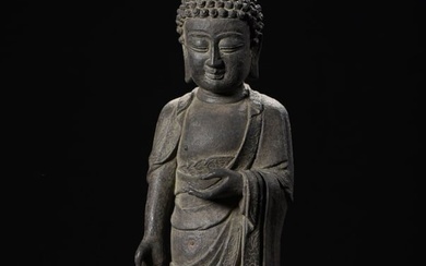 A Chinese Bronze Figure Statue of Standing Buddha