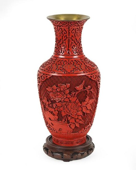 A Chinese Cinnabar Vase.