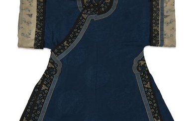 A Chinese blue gauze lady's summer robe, late Qing