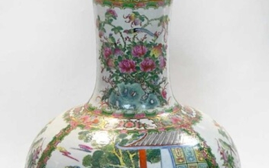 A Chinese large famille rose porcelain vase, modern