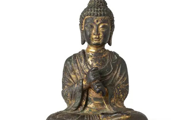 A Chinese parcel gilt bronze figure of Amitabha Buddha Ming dynasty, 17th...