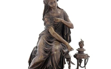 A Continental Bronze Figure Mounted as a Lamp
