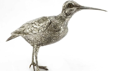 A Continental silver model of a jack snipe