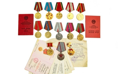 A DOCUMENTED GROUP OF 13 RUSSIAN AND UKRAINIAN MEDALS