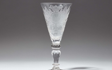 A Dresden glass goblet for a Count of Lindenau