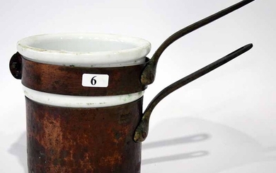 A FRENCH COPPER DOUBLE BOILER POT