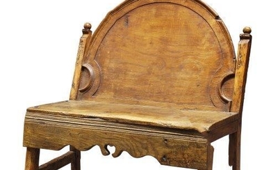 A French oak and chestnut settle, 19th...
