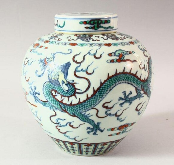 A GOOD 19TH CENTURY CHINESE DOUCAI DECORATED PORCELAIN