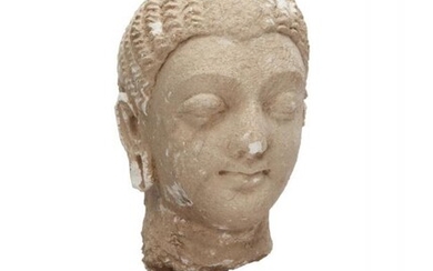 A Gandhara stucco head of a Buddha,...