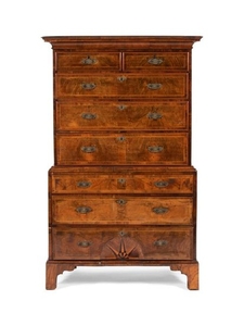 A George I Walnut Chest on Chest