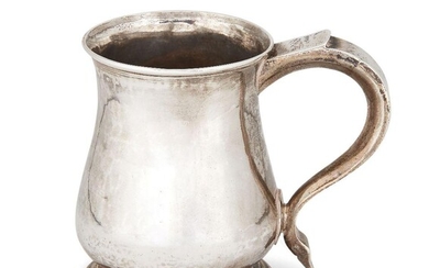 A George II silver mug, London, 1748, Richard Bayley, the half pint baluster body raised on a circular foot, the underside inscribed 'GM to IID 1794', 9cm high, approx. weight 5.3oz