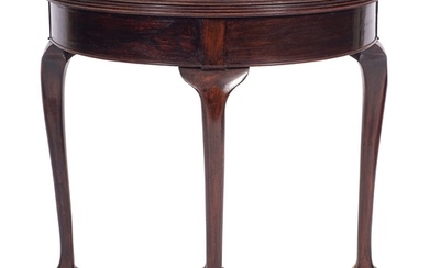 A George III mahogany demi-lune tea table, late 18th century...