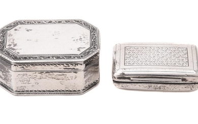 A George III silver octagonal snuff box by Susannah Barker