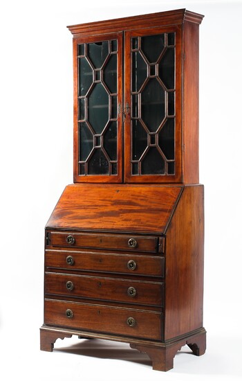 A Georgian mahogany bureau bookcase
