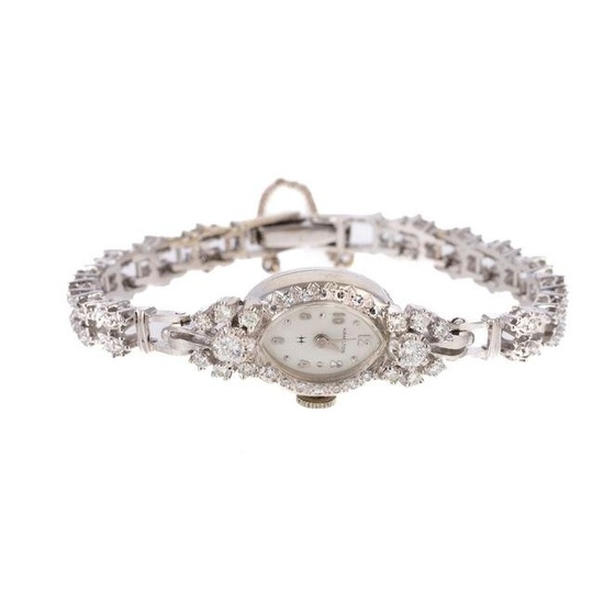 A Hamilton Diamond Cocktail Wrist Watch in 14K