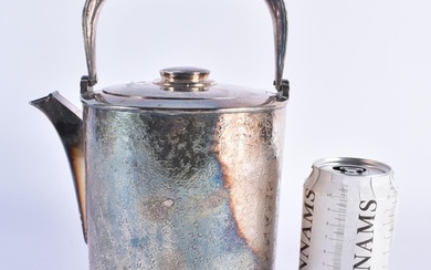 A LARGE EARLY 20TH CENTURY JAPANESE MEIJI PERIOD SILVER TEA ...