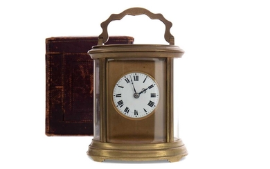 A LATE 19TH CENTURY BRASS CARRIAGE CLOCK
