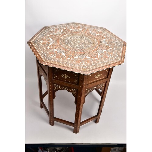 A LATE 19TH / EARLY 20TH CENTURY ANGLO INDIAN HARDWOOD AND I...