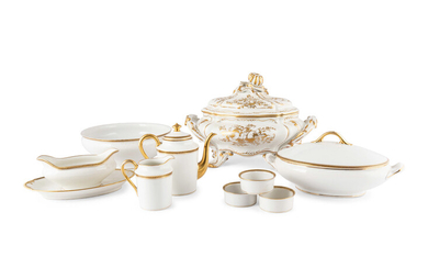 A Limoges Gilt Porcelain Dinner Service