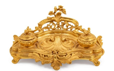 A Louis XV Style Gilt Bronze Encrier