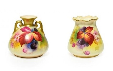 A Matched Pair of Royal Worcester Porcelain Vases, by Kitty...