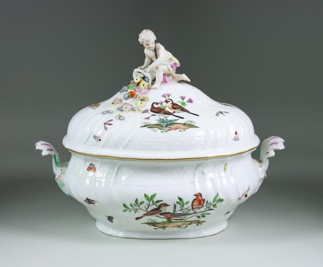A Meissen Porcelain Two-Handled Tureen and Cover, 18th Century,...