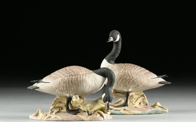 A PAIR OF BOEHM SCULPTURES, "Canada Geese," AMERICAN