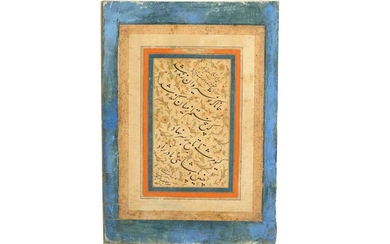 A PERSIAN CALLIGRAPHIC COMPOSITION PROPERTY OF THE LATE BRUNO CARUSO (1927 - 2018) COLLECTION India, 18th - 19th century