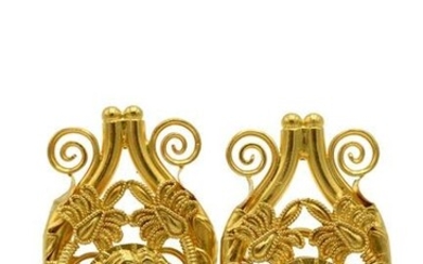 A Pair of 22 Karat Yellow Gold Earrings