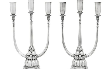 A Pair of Harald Nielsen for Georg Jensen Silver