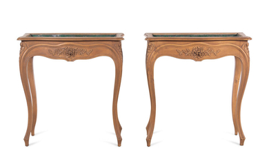 A Pair of Louis XV Style Fruitwood Jardinière Stands