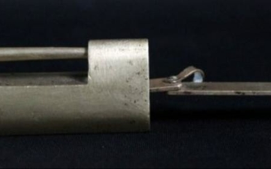 A Qajar Brass Steel Lock And Key 16Th-18Th C.