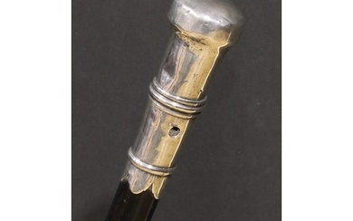 A Queen Anne/George I silver walking cane handle, of traditi...