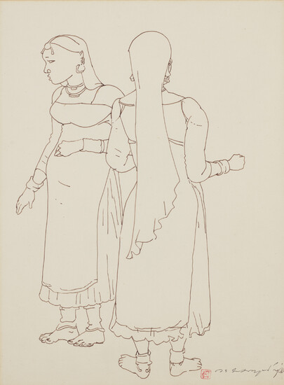 A. RAMACHANDRAN (B. 1935) Untitled (Two Women)
