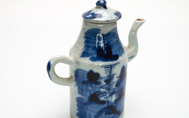 A Rare Japanese Blue & White Porcelain Teapot 17th Century