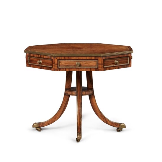 A Regency Brass-Mounted Rosewood Octagonal Centre Table, Early 19th Century