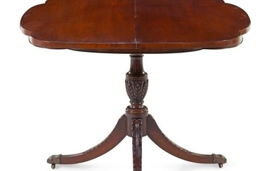 A Regency Mahogany Flip-Top Game Table Height 30 x