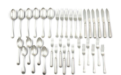 A SUITE OF SILVER FLATWARE, Sheffield c.1910, makers...