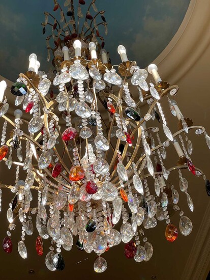 A Schonbek 'Renaissance' gilt-metal and cut-glass chandelier