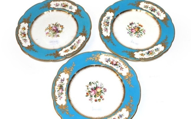 A Set of Three English Porcelain Plates, circa 1870, in...
