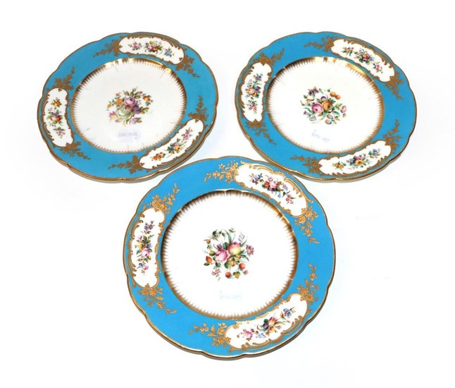 A Set of Three English Porcelain Plates, circa 1870, in...