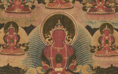 A THANGKA OF RED AMITAYUS, 18TH – 19TH CENTURY