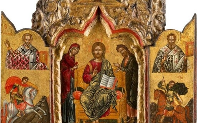 A VERY FINE TRIPTYCH SHOWING THE ANNUNCIATION, THE