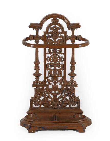 A Victorian Cast Iron Coalbrookdale Style Stick Stand, late 19th...