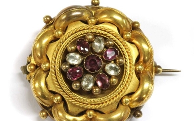 A Victorian gold gem set brooch