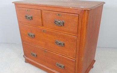 A Victorian mahogany chest of two short and two long drawers...