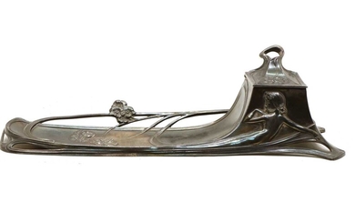 A WMF silvered pewter inkstand